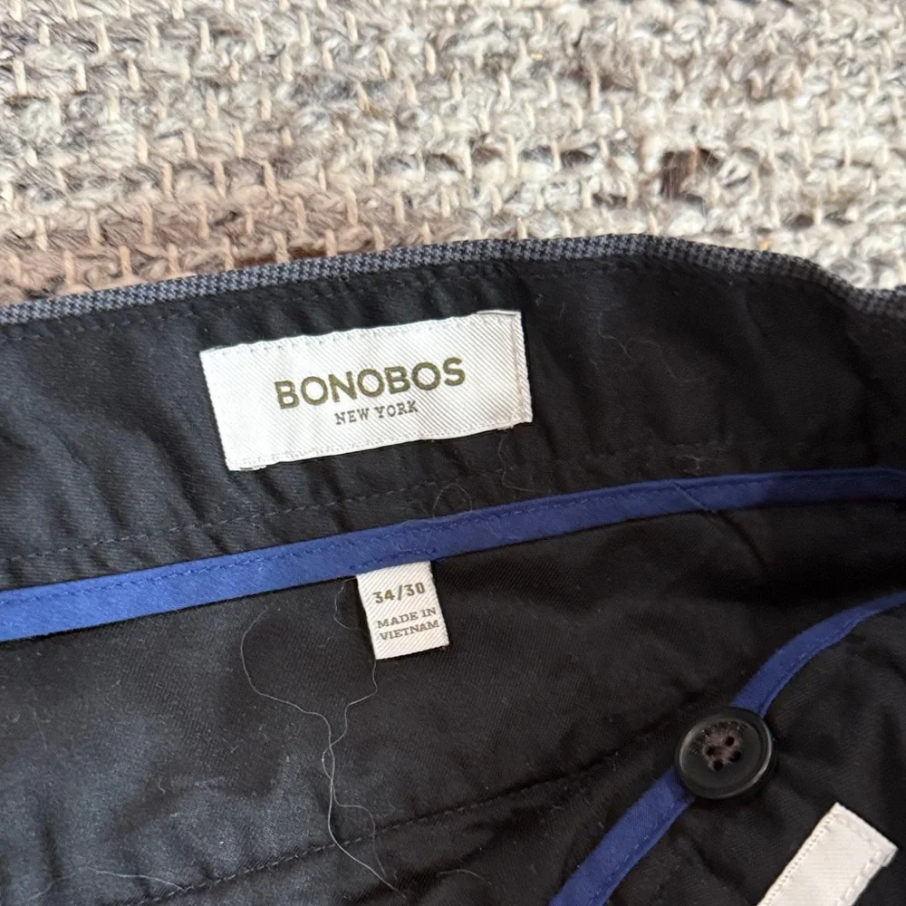 Bonobos Dark blue Checkered Dress Thursday Pants 34x30